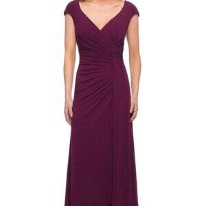 NWT La Femme 29814SC Jersey Mother of the Bride Dresses Dark Berry Size 18